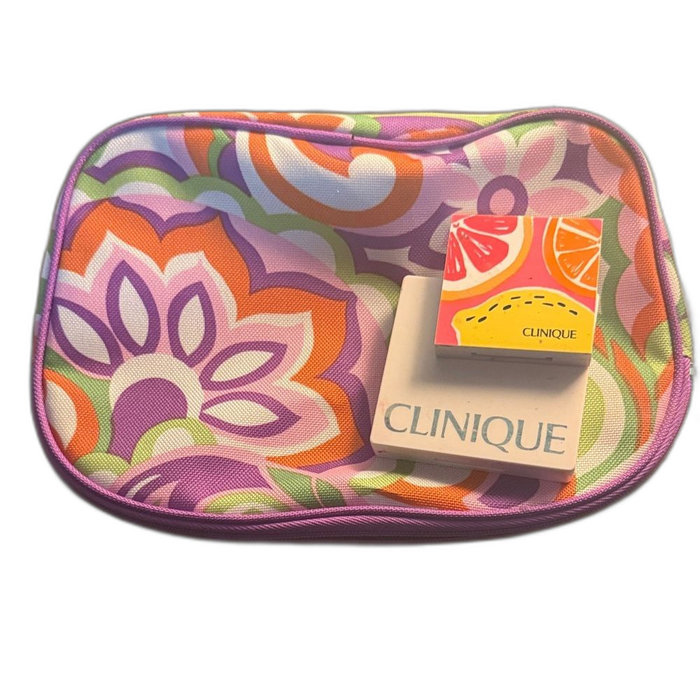 Clinique Vibrant Cosmetic Bag Set with Makeup